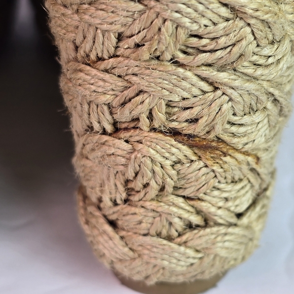 Stuart Weitzman Toogood Wrinkle Raffia Alex Wedge Espadrille Platform Sandal 9 - Picture 8 of 14